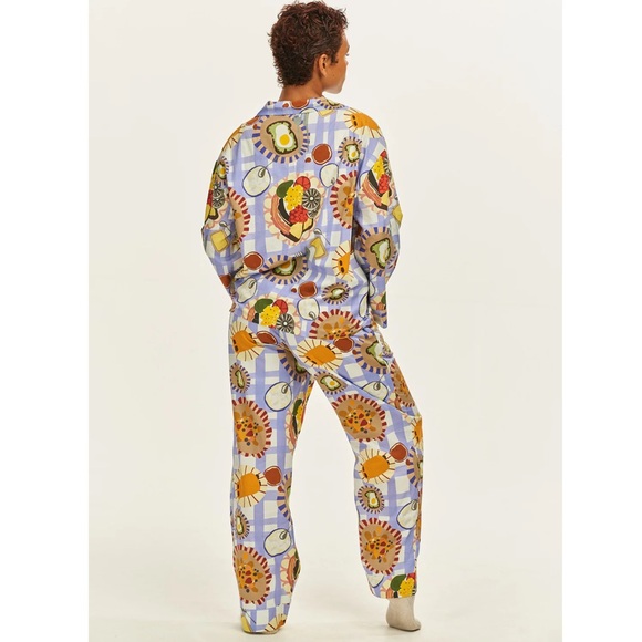 Lucy and Yak Dreamer Pyjamas Set: ORGANIC COTTON - Breakfast in Bed - Picture 2 of 4